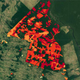 Landsat analysis overlaid on 2010 Google Earth imagery shows signs of deforestation.